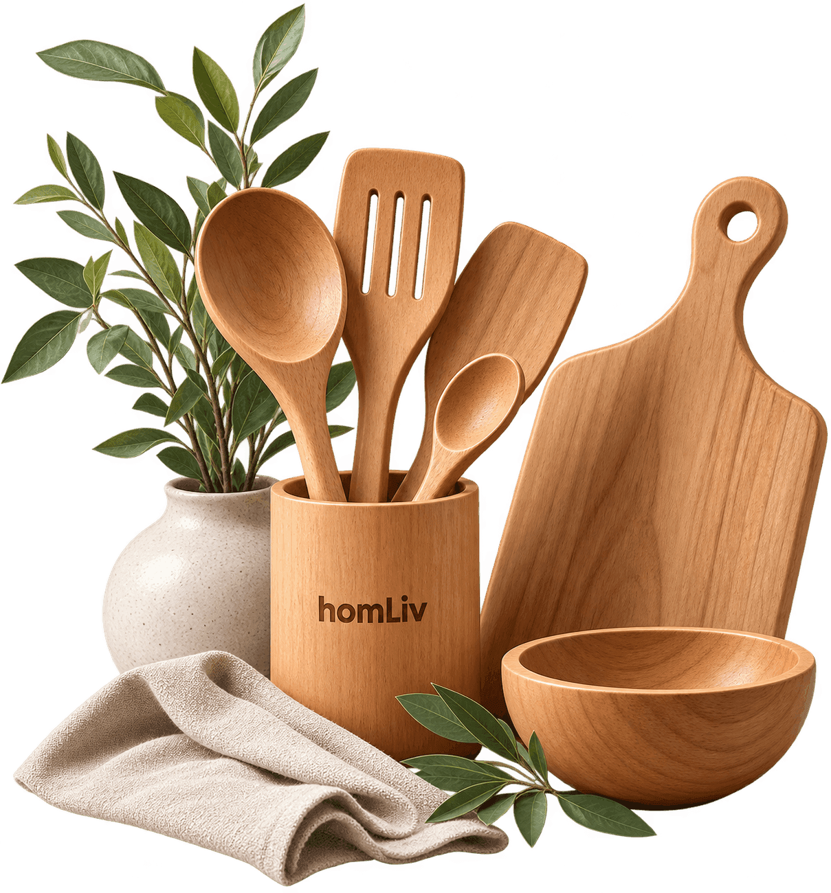 homLiv — peralatan masak kayu natural