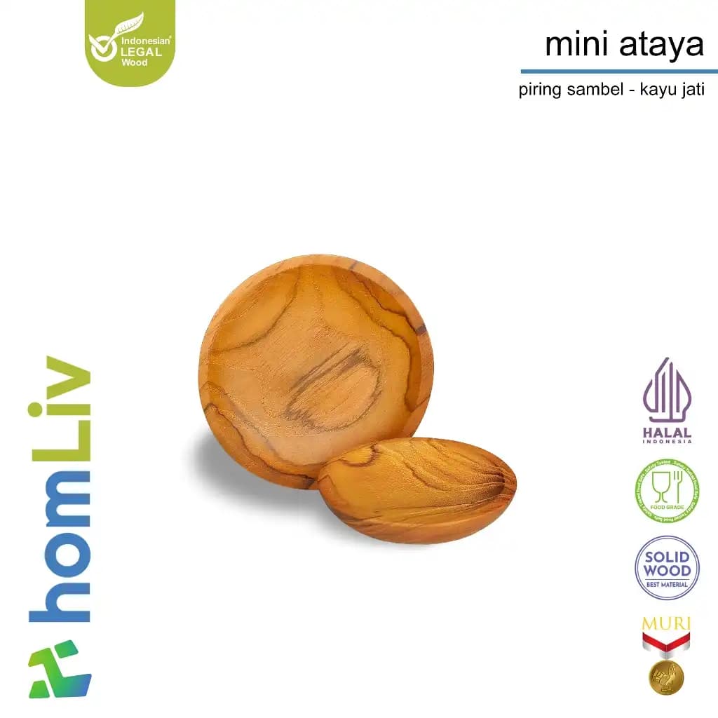 homLiv Mini Teak Wood Chili Plate Ataya Wooden Chili Plate Food Grade
