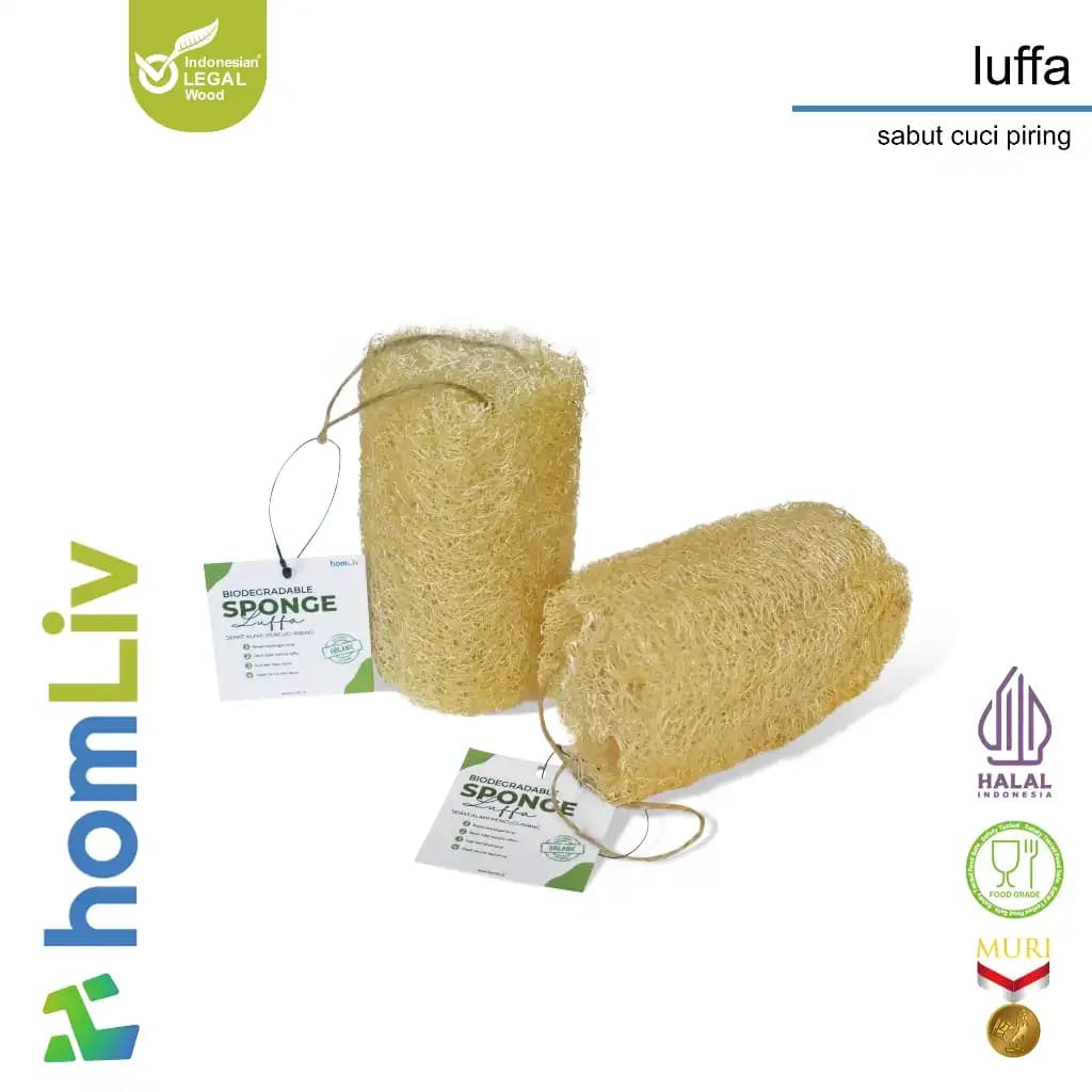 homLiv Natural Loofah Dishwashing Sponge Eco-Friendly Scrubber