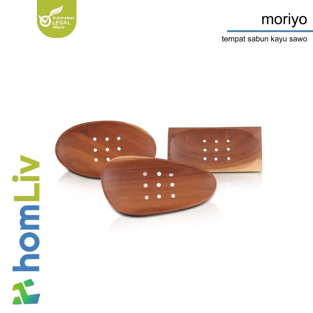 homLiv Teak Wood Soap Holder Rectangle / Round / Oval Moriyo Wooden Soap Holder
